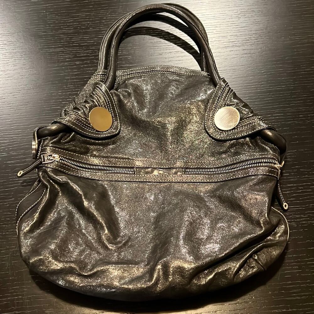 NWOT Tentazione Due Black Leather shoulder bag